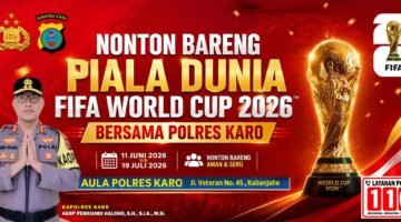 Polres Karo Gelar Nonton Bareng Piala Dunia FIFA World Cup 2026 Untuk Masyarakat