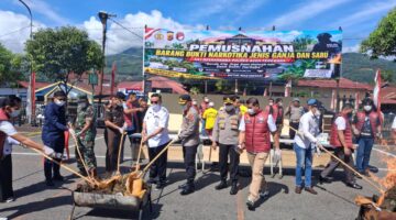 Polres Aceh Tenggara Musnahkan 90,97 Gram Sabu dan 4,6 Kilogram Ganja