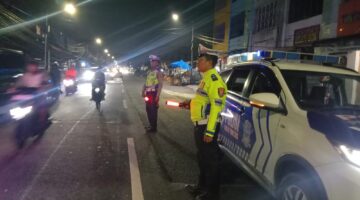 Sat Lantas Polres Pematangsiantar Jaga Kelancaran Arus Lalu Lintas di Jalan Merdeka–Pasar Horas