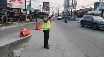 Sat Lantas Polres Pematangsiantar Pasang 33 Titik Pengaturan, Jaga Kelancaran Arus Lalu Lintas Pagi Hari