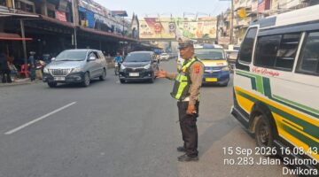 Sat Lantas Polres Pematangsiantar Siagakan 18 Titik Pengaturan, Lancarkan Arus Pulang Kota